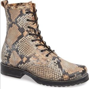 Frye Snake Embossed Veronica Combat